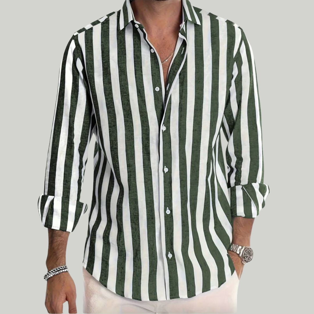 Men’s Casual Striped Shirt | Long-Sleeve