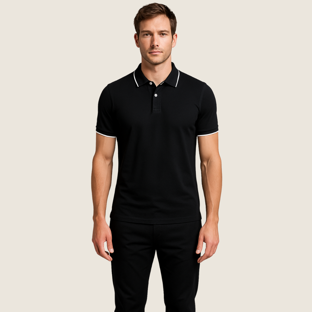 Men's Black Polo Shirt | Short Sleeve