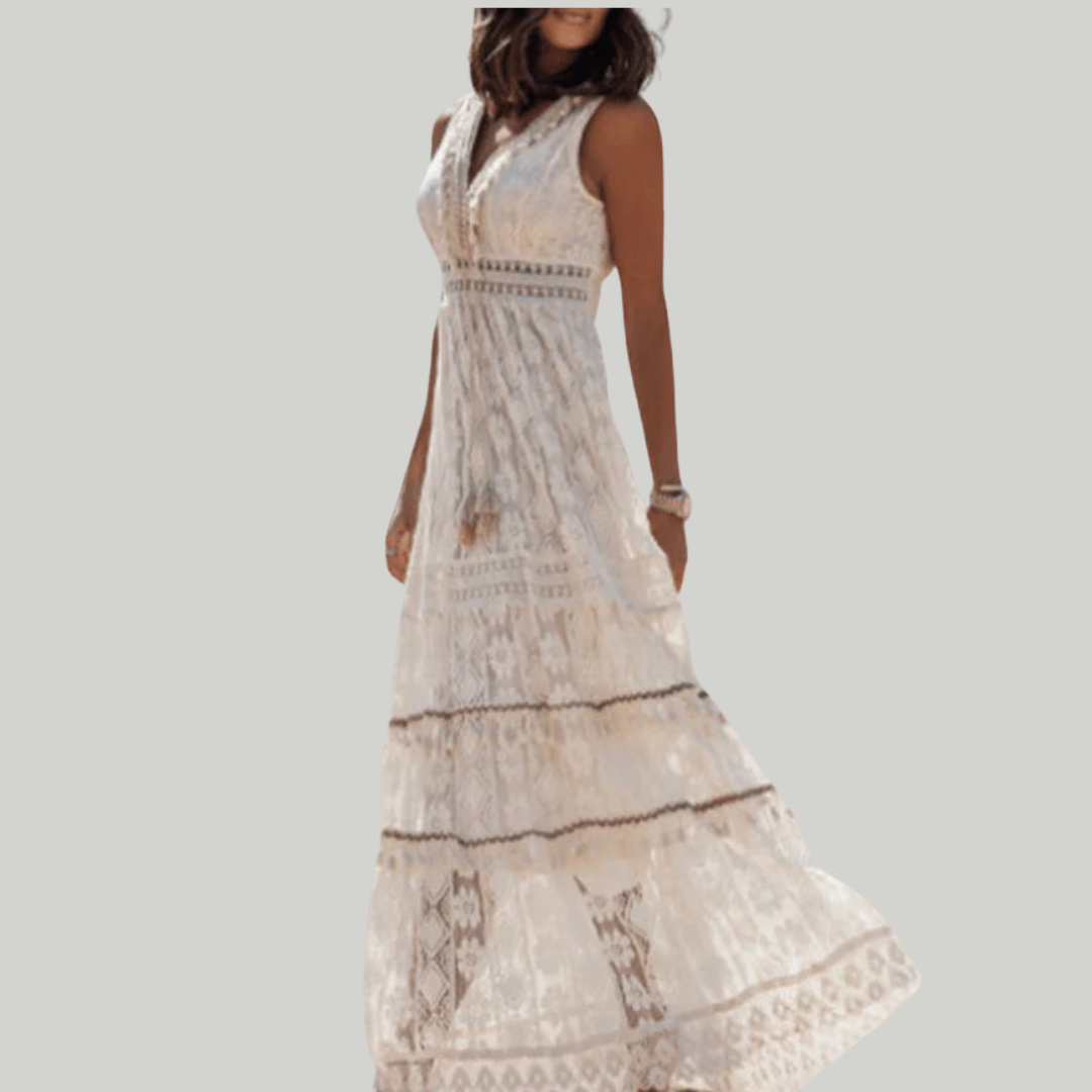 Women’s Sleveless Boho Beach Dress | Maxi