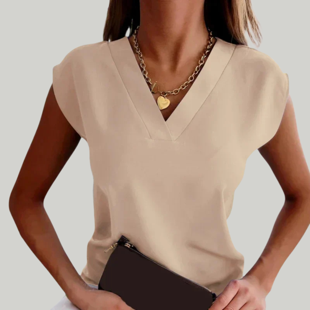 Women’s Summer V-Neck Blouse | Sleeveless