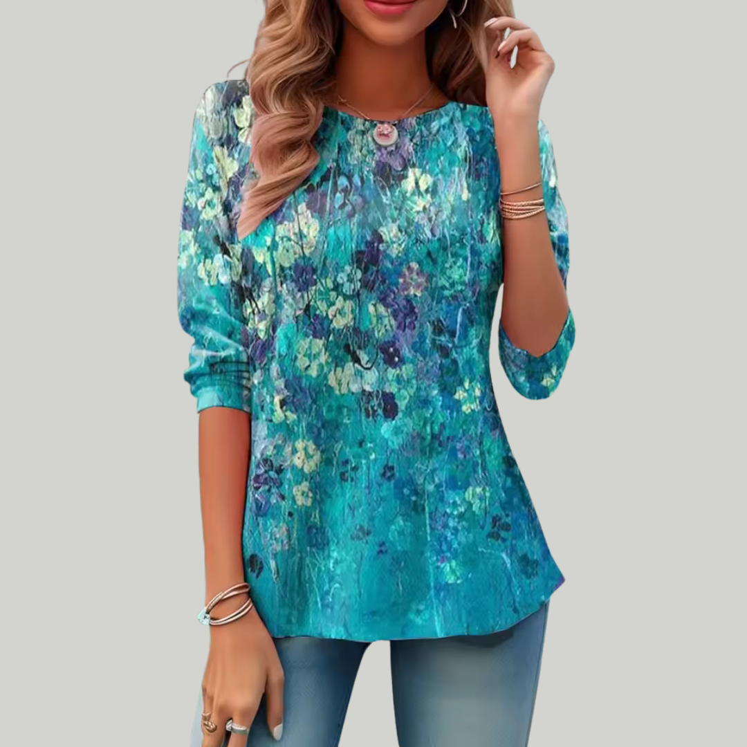 Women's Summer Floral Blouse | 3/4 Sleeve