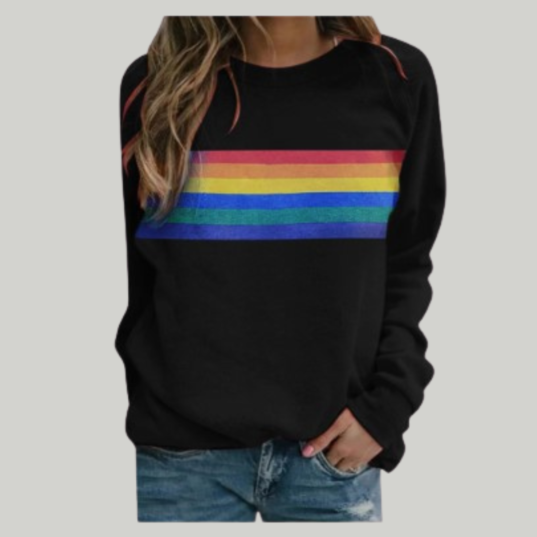 Women's Winter Rainbow Sweater | Long-Sleeve