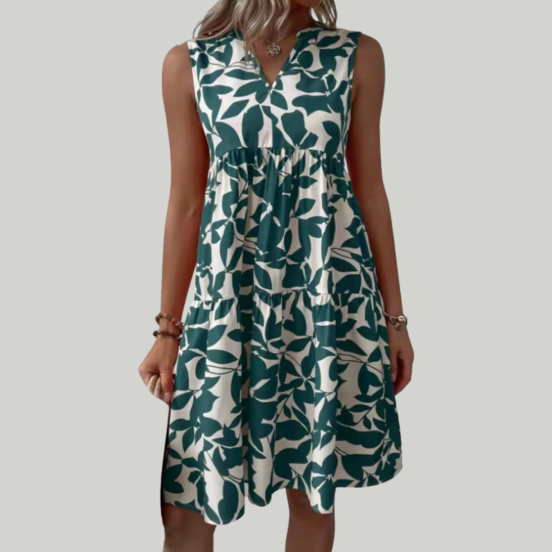 Women's Summer A-Line Floral Dress | Midi