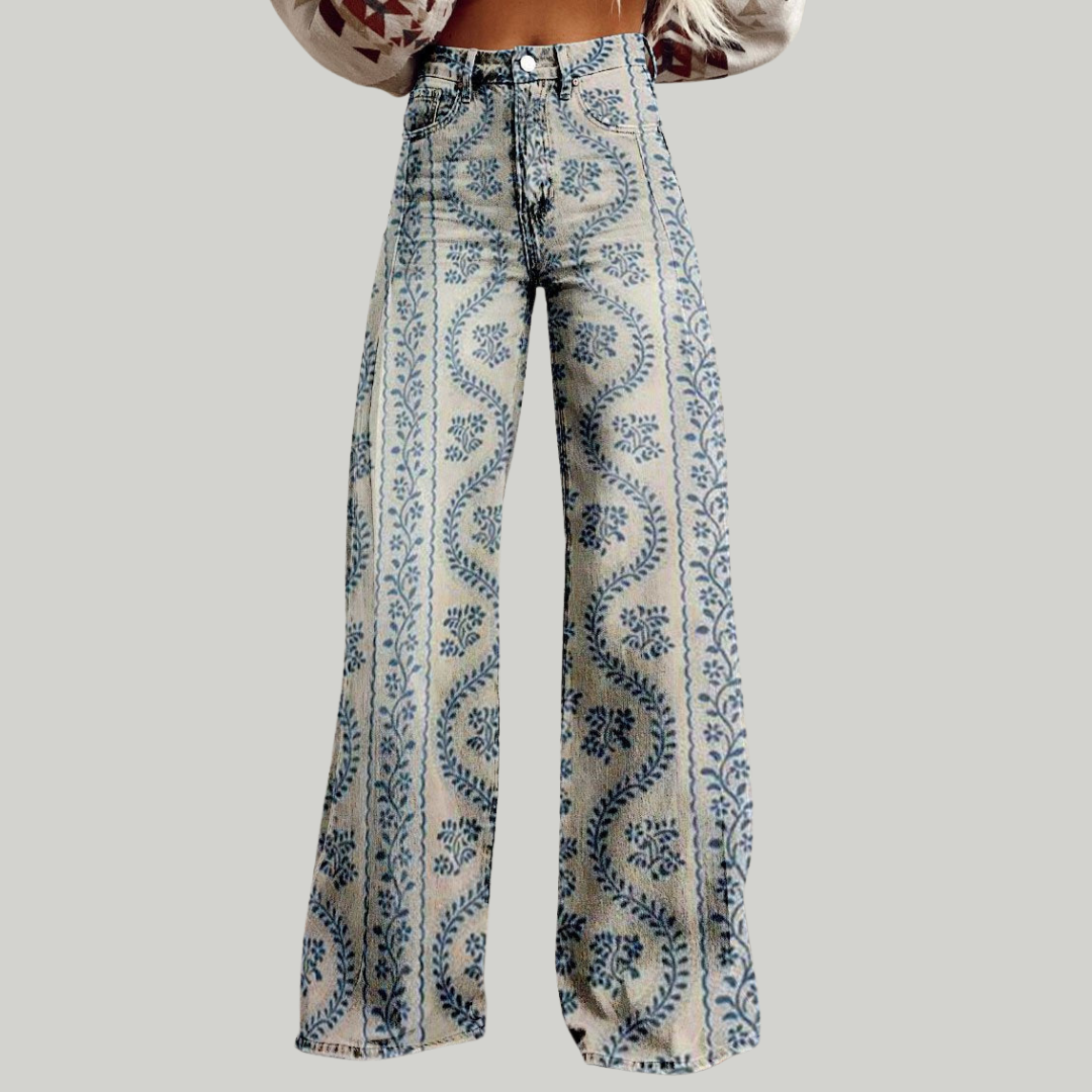 Women's Floral Wide-Leg Pants | High Waisted