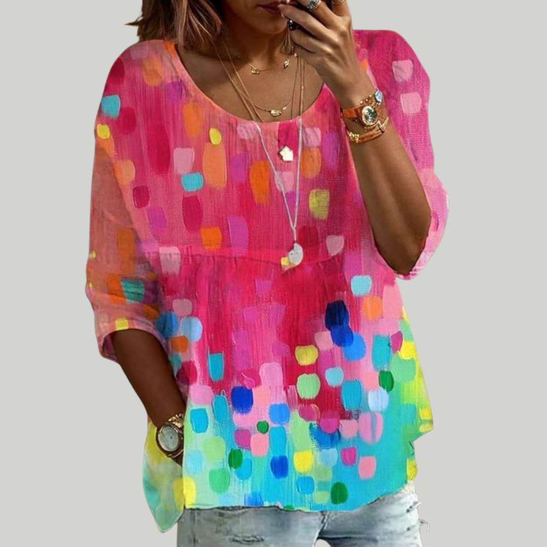 Women's Summer Going-Out Blouse | Round-Neck