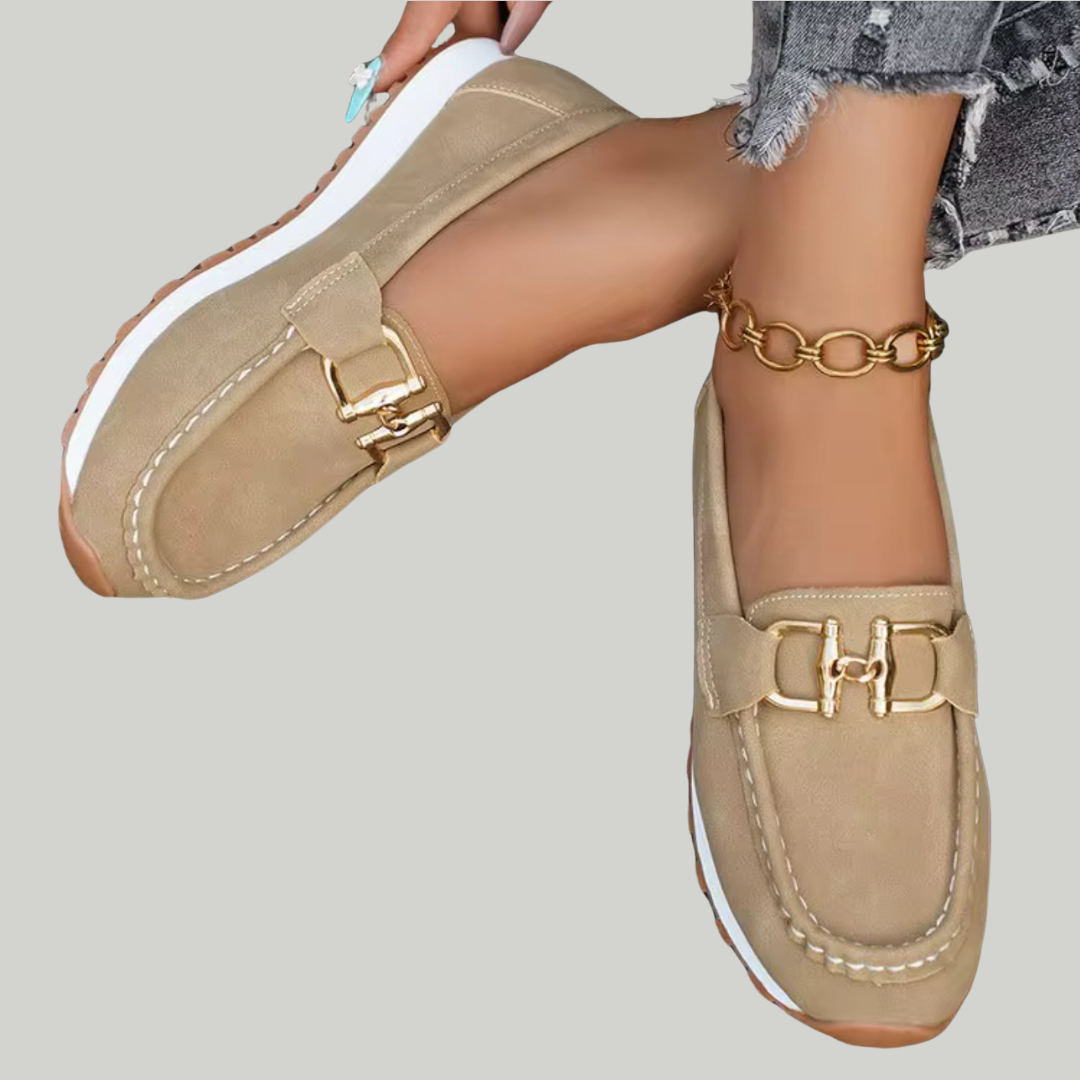 Women’s Buckle Loafers | Flat Sole