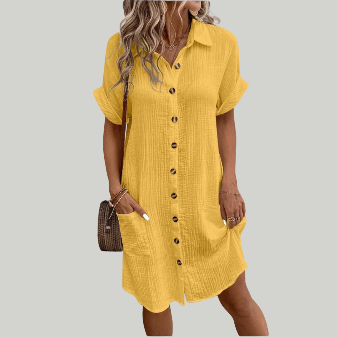 Women's Button-Down Shirt Dress | Midi
