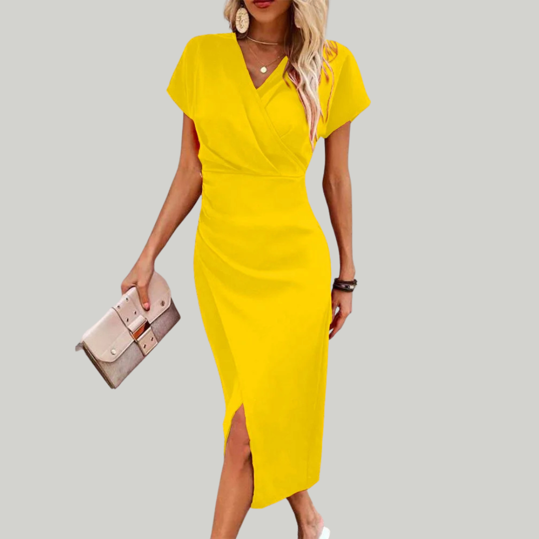 Women Evening Party Midi Dress | V-Neck