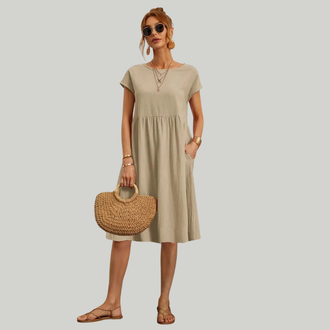 Women’s Summer Cocktail Midi Dress | Short-Sleeve