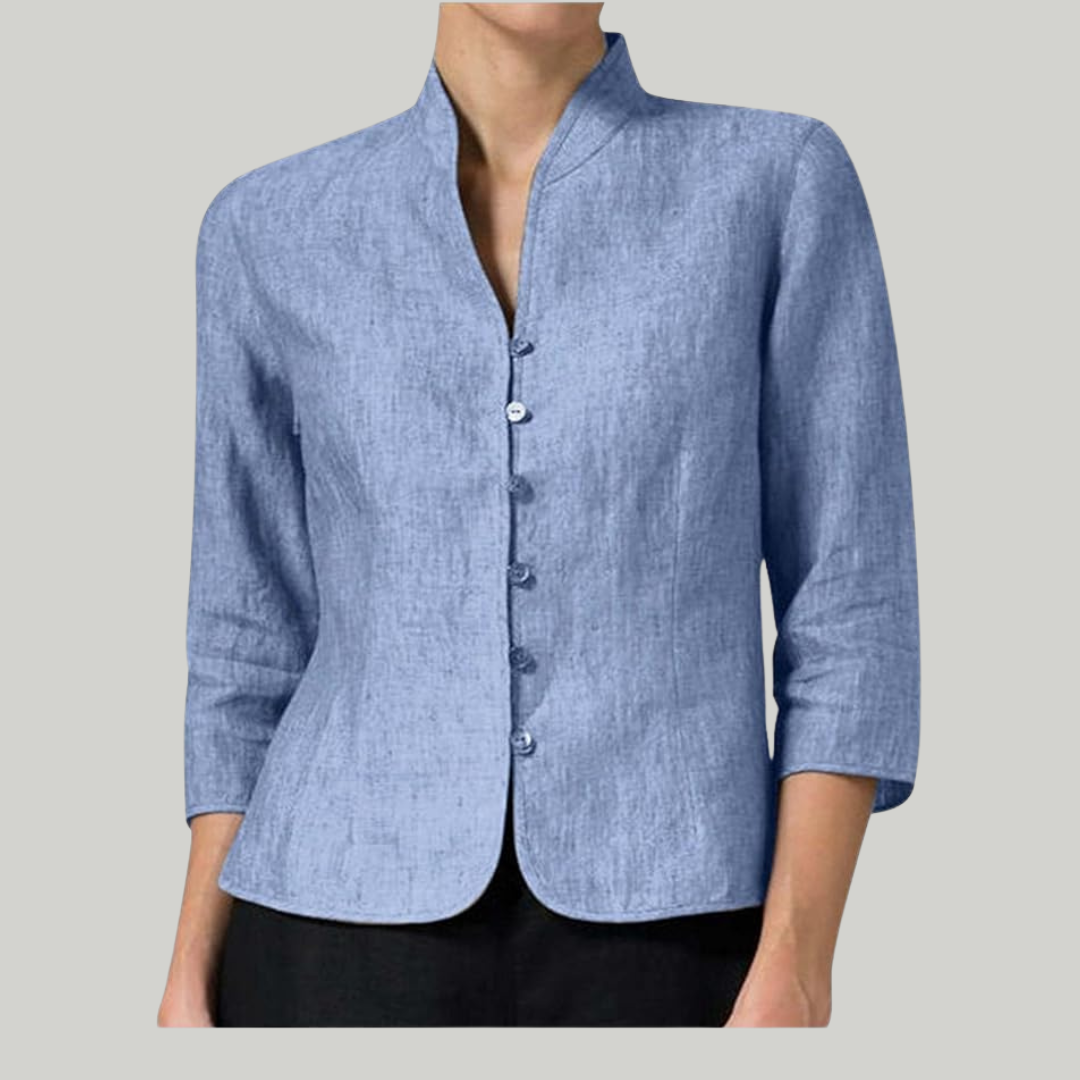 Women's Buttoned Summer Blouse  | 3/4 Sleeve