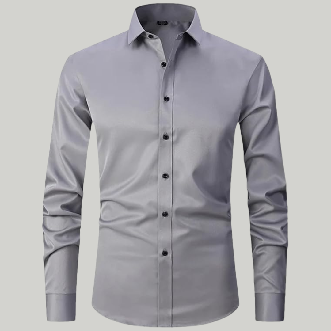Men's Tight Plain Polo Shirt | Long Sleeve