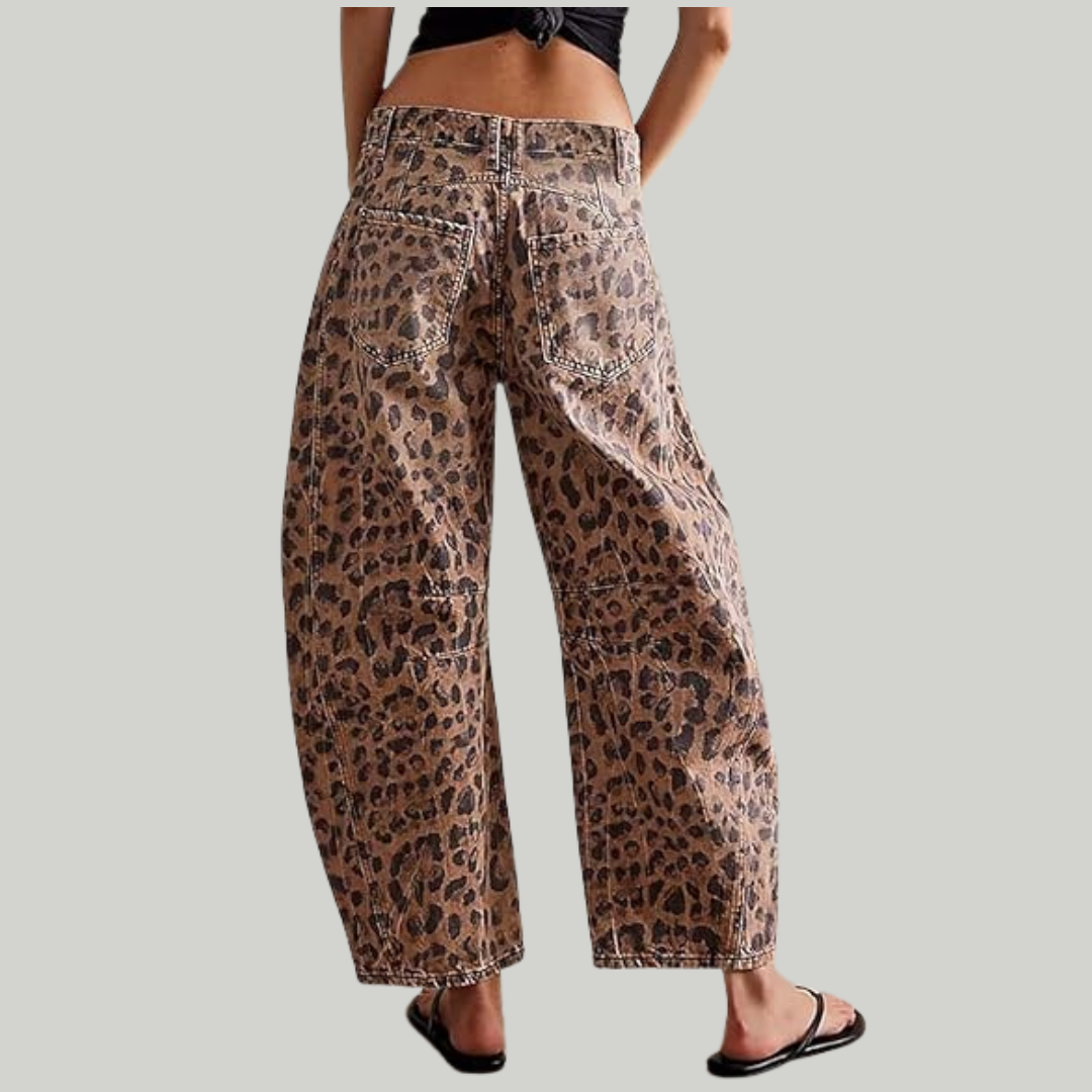 Women's Leopard Print Pants | Wide-Leg