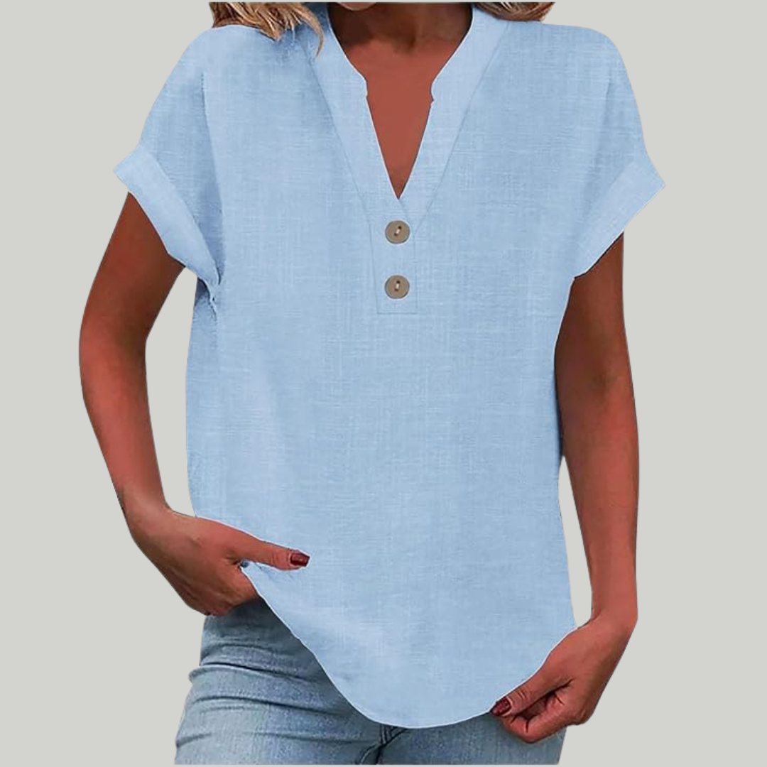 Women's V-Neck Summer Top | Short-Sleeve