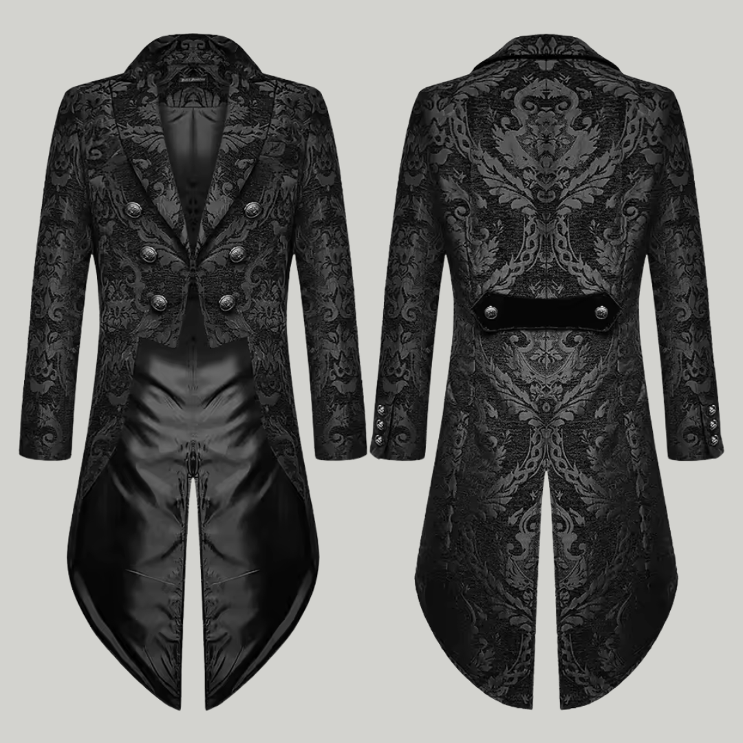 Men’s Black Brocade Evening Floral Tailcoat | Party