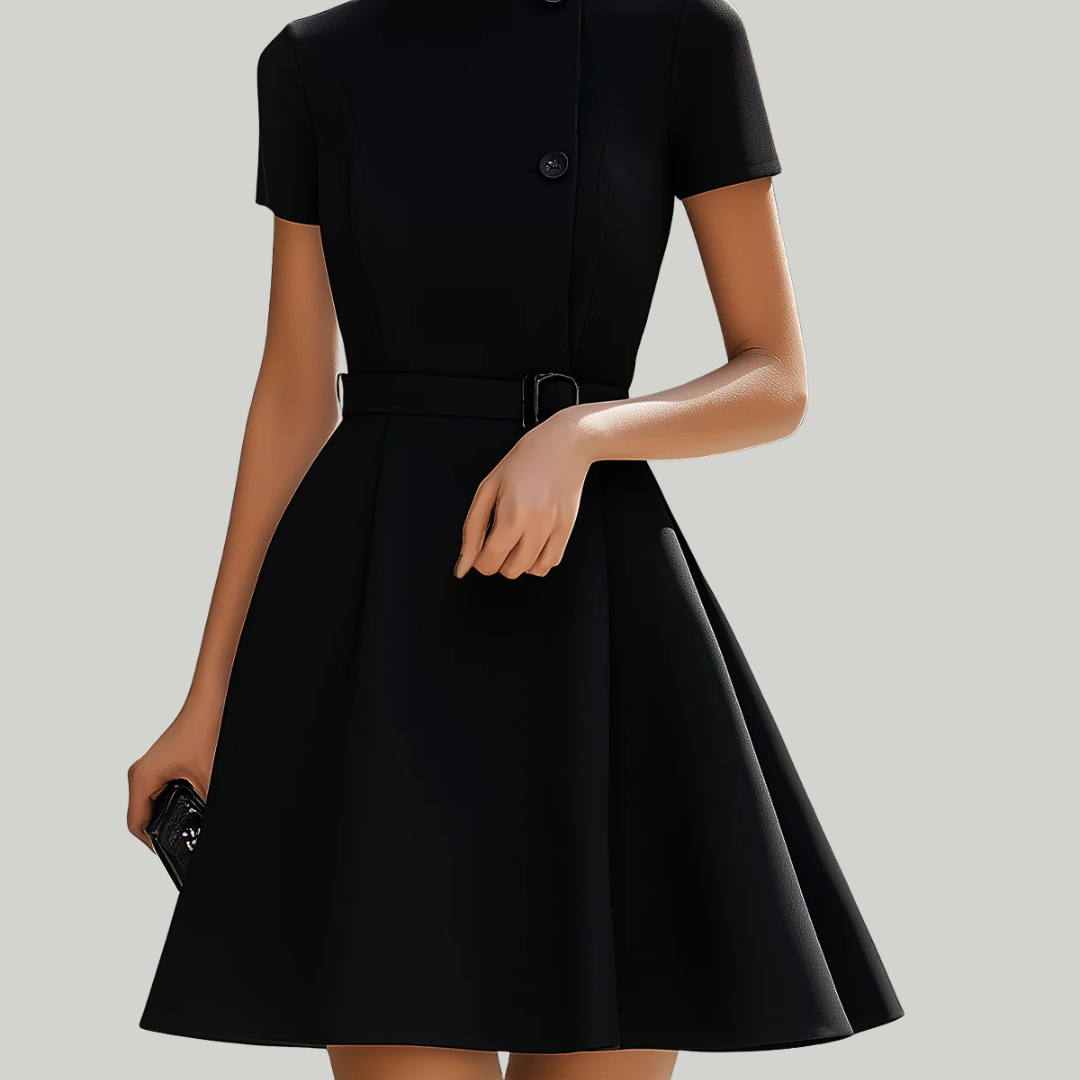 Women's Formal High Neck A-Line Dress | Midi